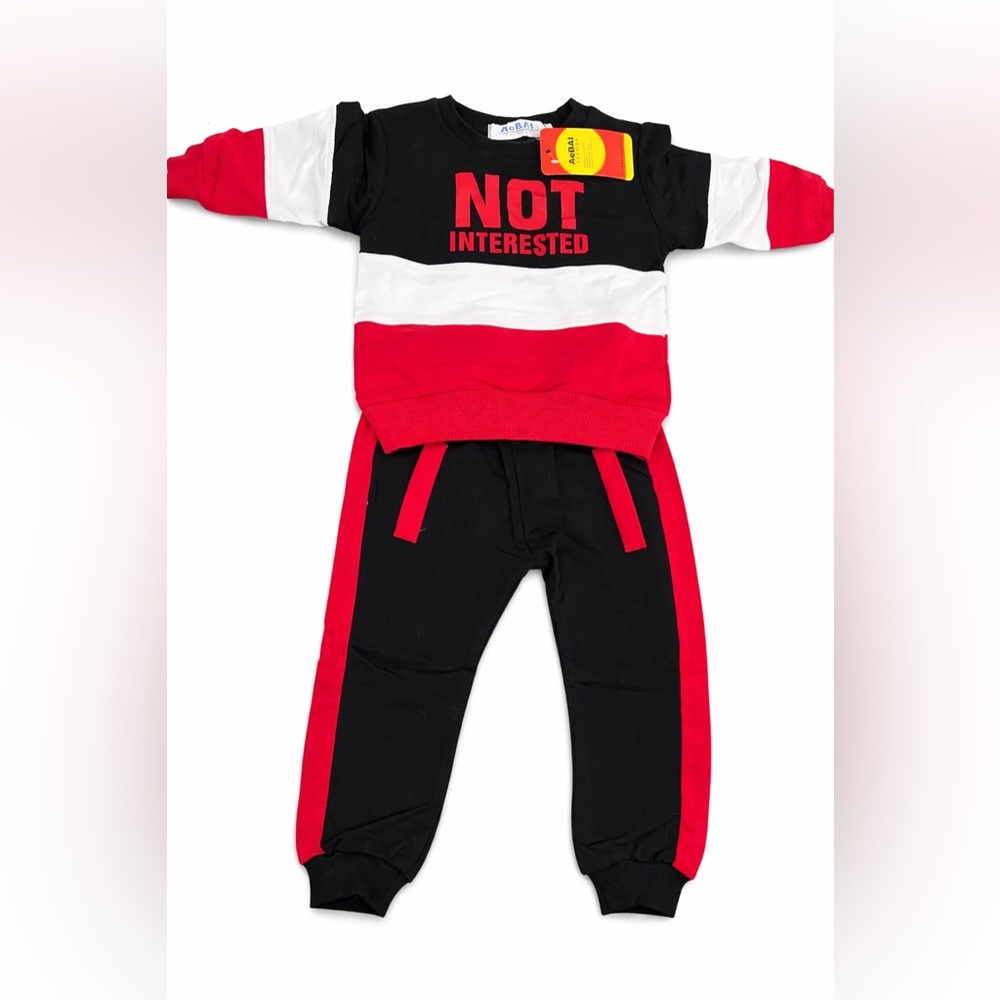 Kids Black and Red Jogger Set